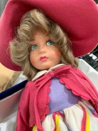 Vintage 1985 13 " Lenci Princess Diana Felt Doll Mib W/tags
