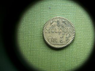 Antique - Georgian,  Brass Coin Weight: 1/4 Gold Moidor.  (& Rare).