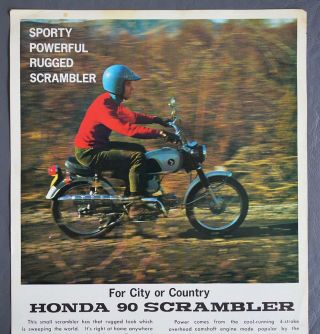 Rare 1967 Honda 90 Scrambler Dealer Sales/sell Sheet