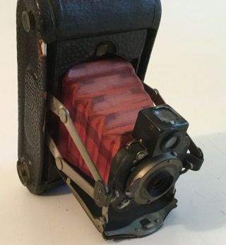 Antique Kodak No 1a Folding Pocket Camera With Red Bellows