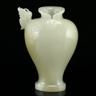 Chinese Hetian Jade Cheongsam Shape Vase W Certificate