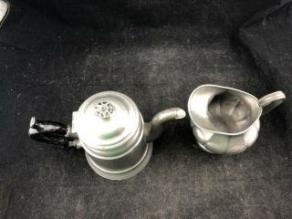 ANTIQUE PEWTER TEA POT AND PITCHER FROM MUSEUM EARLY 1800S 2