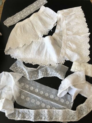 Antique Lace - Circa 1900’s,  Broderie Anglais,  Batiste Insertions For Dressmaker