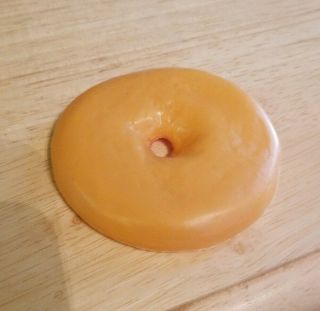 1987 plastic toy pretend play Fake food prop Bagel Donut Bun half Fast Food Rare 2
