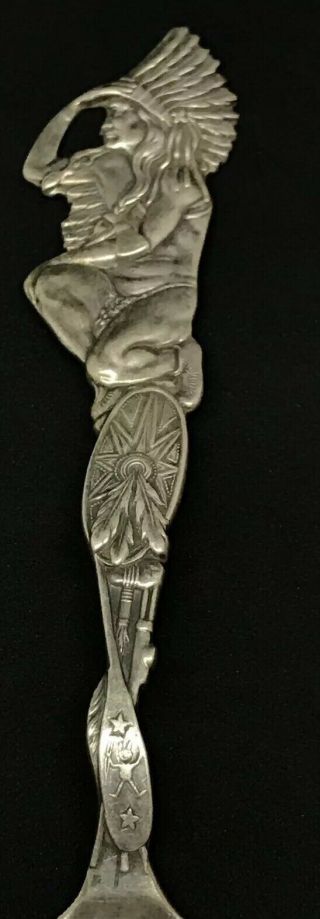 . Antique Sterling Silver Souvenir Spoon Indian Chief
