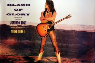Bon Jovi - Blaze Of Glory (promo Poster 1990) Rare (rock Metal)