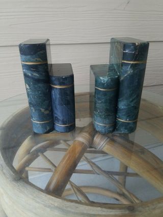 Vintage Marble Bookends Books Rare