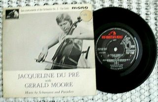 Jacqueline Du Pre,  Gerald Moore,  Solo Instruments Cello,  Rare,  7 ",  Ep,  Pc,  Classical.  64