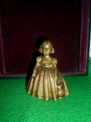 Antique Portuguese Brass / Bronze Bell,  Lady Figurine.