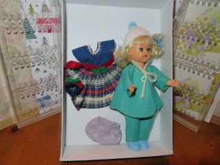 Vintage Hard Plastic Virga 8 Walker Doll Snowsuit Winter Christmas Ginny Friend