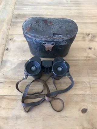 Antique Binoculars Cp Goerz Berlin Germany Trieder Binocle 6x W/ Case 80277