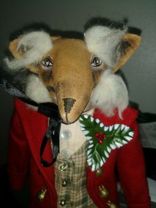 Ultra Rare Joe Spencer Gathered Traditions Farley Fox Doll Christmas Figure 2