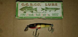 C.  C.  B.  Co.  Vintage Creek Chub Pikie with Glass Eyes with box 2
