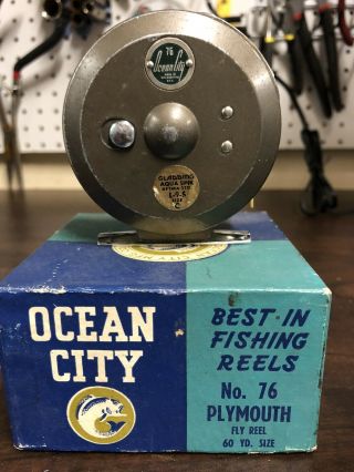 Barely - Ocean City Fly Reel Model 76 “plymouth “ And Papers.