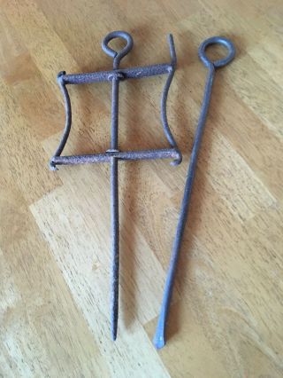 Antique Vintage Old Garden String Line Marker Reel Winder/pin Allotment Veg Gift