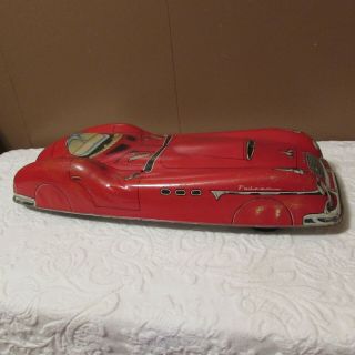 Vintage 1950 Louis Marx & Co Red Falcon Tin Litho Friction Toy Car Project Rare