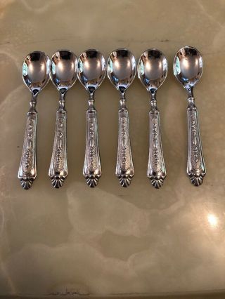 Set Of 6 Italian Silver Plated Coffee Spoons