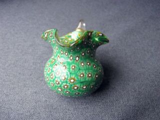 Antique Fratelli Toso Murano murrine millefiori miniature glass pitcher vase 2