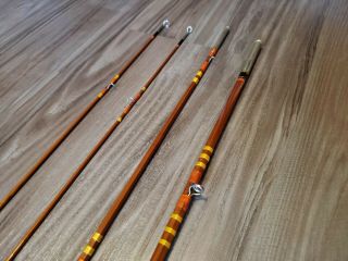 Rare Vtg Goodwin Granger Co Denver DeLuxe Bamboo Fly Fishing Rod 3 Pc 2 Tips 3