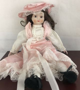 Porcelain Doll Vintage By French 18” Tall