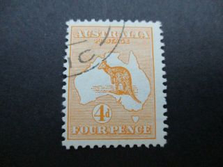 Kangaroo Stamps: 4d Orange 1st Watermark Cto - Exceptionally Rare (d149)