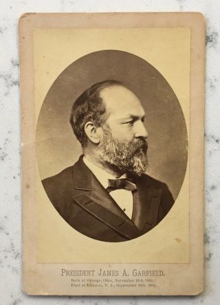 Antique President James Garfield Mourning Cabinet Card Photograph Photo 1881