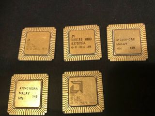 Intel R80186,  Amd R80186,  80186,  Vintage Collectible Cpu Not Scrap Rare Chips
