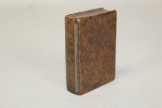 RARE 18TH C CARVED SNUFF OR TRINKET BOX IN BURL WOOD MADE TO LOOK LIKE A BOOK 3