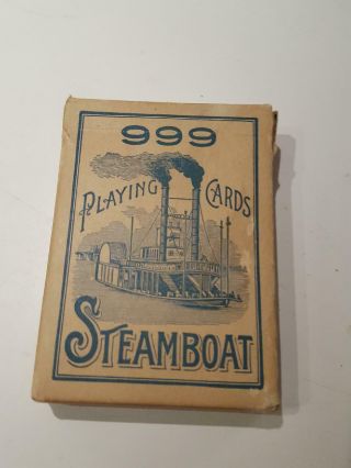 Vintage Steamboat 999 Playing Cards With Extra Joker Rare Steamboats