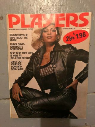 Pam Grier Vintage Black Adult Players Mag 1974 Vol.  1 Number 3 Rare Her 1st Nude