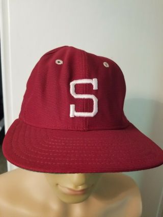 Rare Vintage Stanford Cardinal Era Baseball Cap Hat Red Pro Model Made In Us