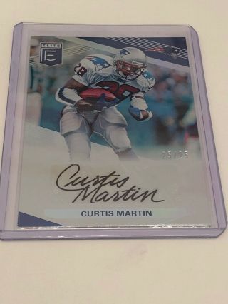 Curtis Martin 2019 Panini Elite Ssp Auto 25/25= 1/1 Patriots Rare