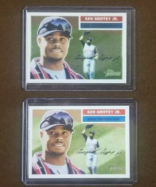 2005 Topps Heritage Refractor & Base Ken Griffey Jr.  (thc25) And (70) Rare