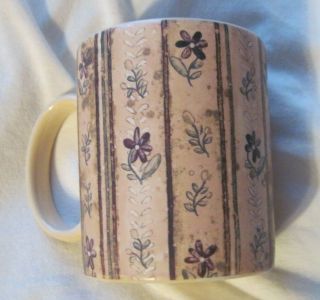 Lang And Wise Primitives Ceramic Collector Mug 2001 Forget - Me - Nots Rare Euc