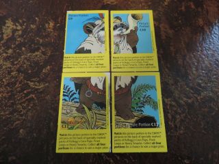 Vintage Star Wars Cereal 1984 Kelloggs Lfl Ewok Adventure Puzzle Card Set Rare