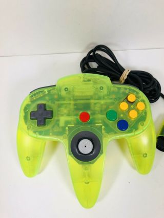 RARE N64 Funtastic Neon Green Controller tight stick 2