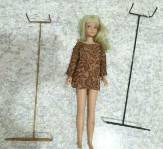 Vtg 1963 Mattel Straight Leg Blonde Skipper Doll Red Striped Bathing Suit,  More