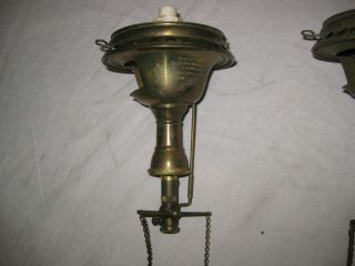 3 RARE Welsbach Company Gas Lamp Light Parts Antique Decor Brass No.  6 Reflex 2