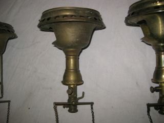 3 RARE Welsbach Company Gas Lamp Light Parts Antique Decor Brass No.  6 Reflex 3