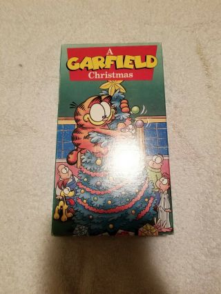 A Garfield Christmas Vhs Video Tape 1991 Rare Cbs Cartoon Holiday