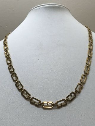 Authentic Vintage Givenchy Logo Gold Plated Long Necklace Rare Marked “r” Runway