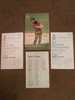 Open Golf Championship Programme 1981,  2 X Order Of Play,  Large Map Rare