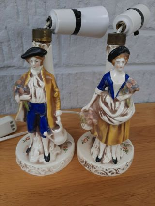 Vintage/antique Lady And Gentleman Figure Lamps.  Last Listing