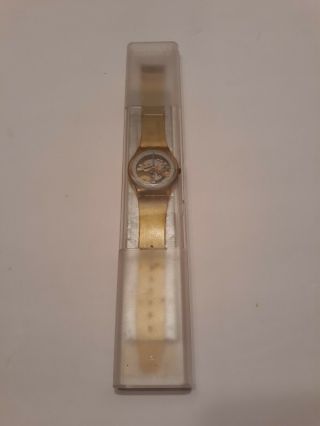Swatch Gk100 Jelly Fish Skinny Hands ⌚ 1980s Vtg Classic Clear