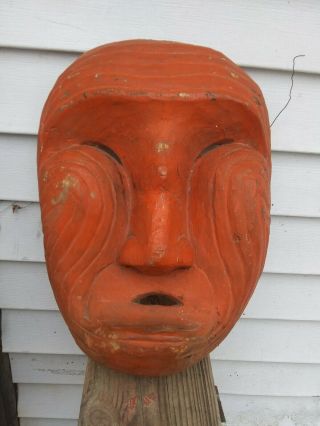 Rare Old Vtg Native Inuit Eskimo Indian Carved Wooden Mask