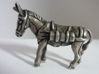Stunning Rare Vintage Hallmarked Sterling Silver Donkey Sculpture/statue