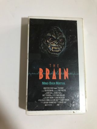 The Brain Vhs 1989 Rare Oop Horror Gore Cult Sci Fi Cyndy Preston Pin Canadian