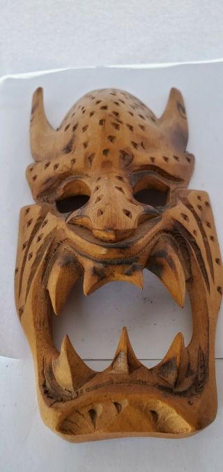 Hand Carved Wooden Traditional Japanese Hannya Mask Oni Hanya