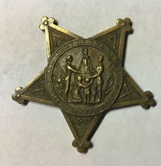 Antique Civil War Bronze Grand Army Of The Republic 1861 Veteran 1866 Medal
