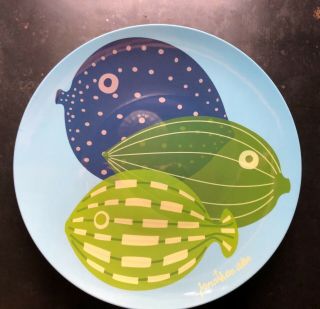Rare Jonathan Adler Happy Home Serving Platter Fish Precidio Objects Melamine